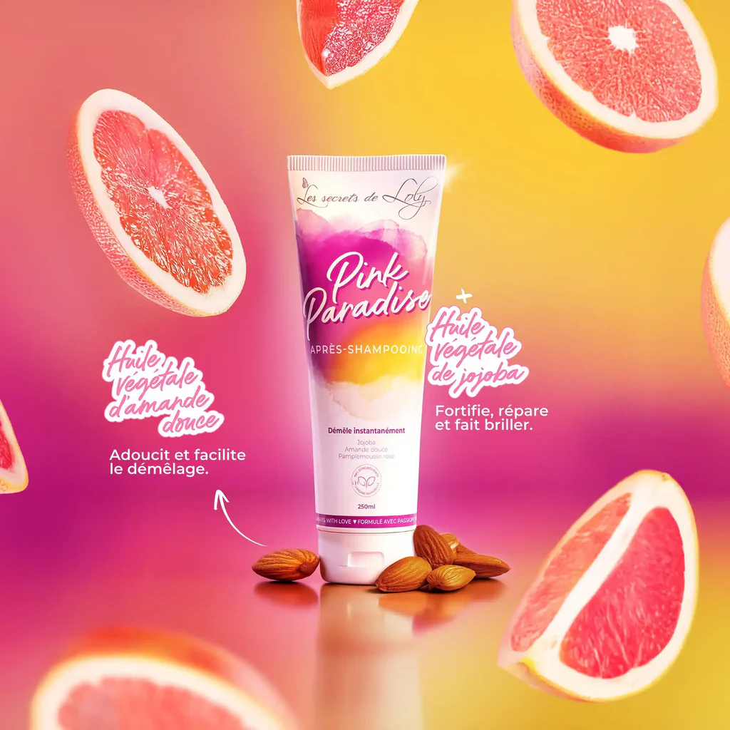 apres shampooing pink paradise pdp packshot cheveux textures les secrets de loly